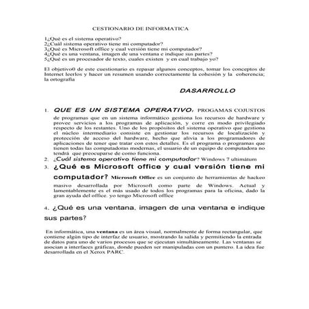 Cestionario de informatica