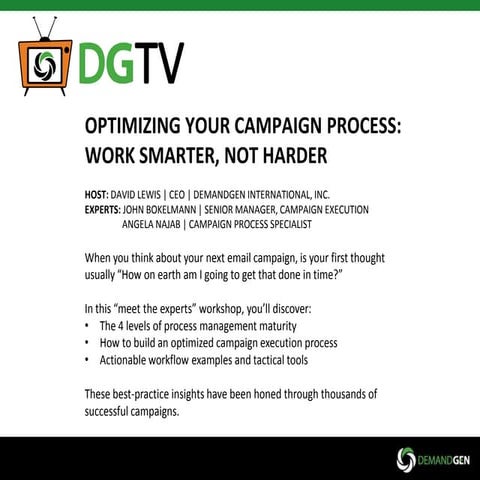Campaign Process Optimization Webinar