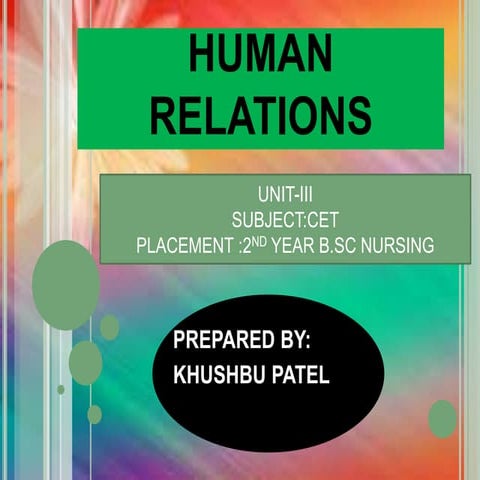 HUMAN RELATIONS-UNIT-III COMMUNICATION & EDUCATIONAL TECHNOLOGY -2ND YEAR B.S...