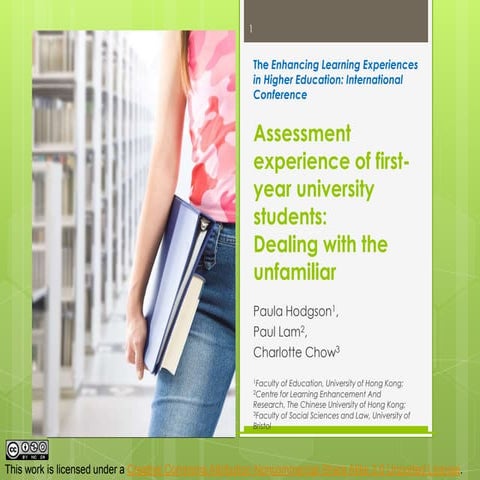 Assessment experience of first-year university students:Dealing with the unfa...