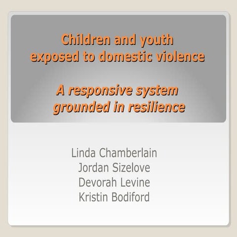 Childhood Exposure to Domestic Violence and Health 