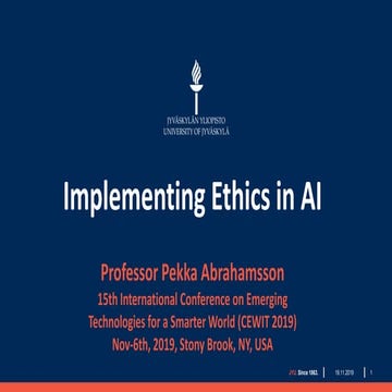 Implementing Ethics in AI
