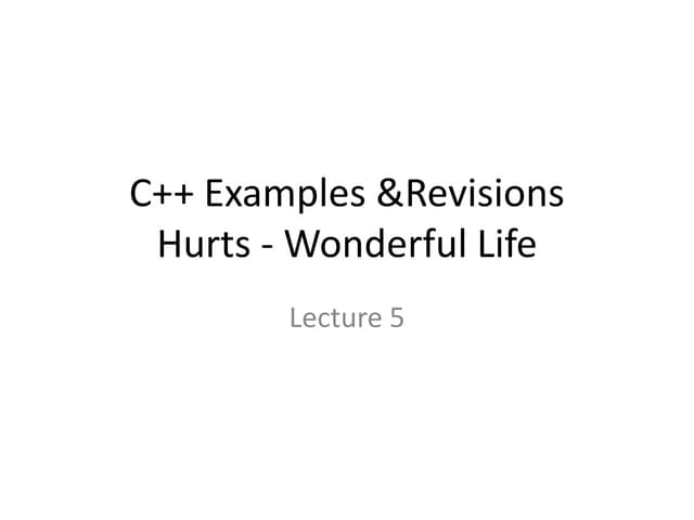 C++ examples &revisions
