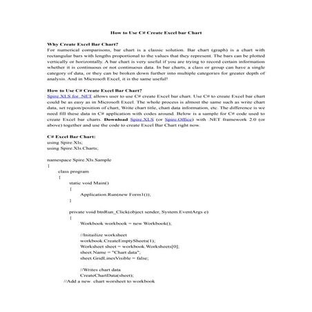 C# excel bar chart