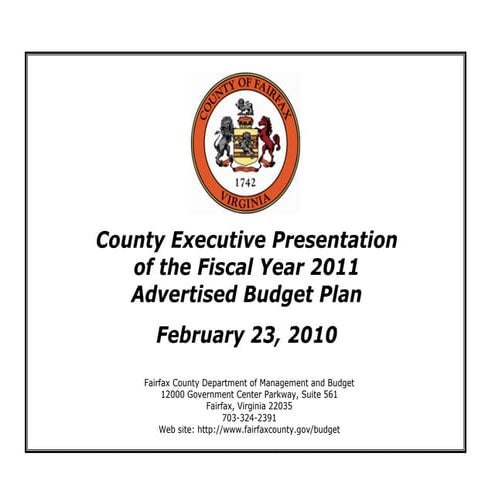 FY 2011 Proposed Budget