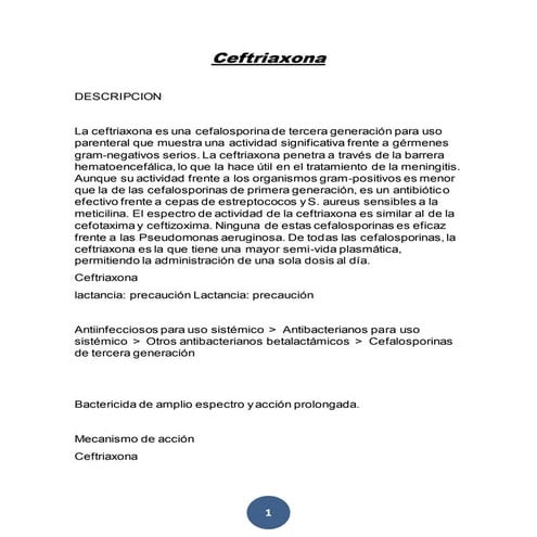 Ceftriaxona antb | PPTX