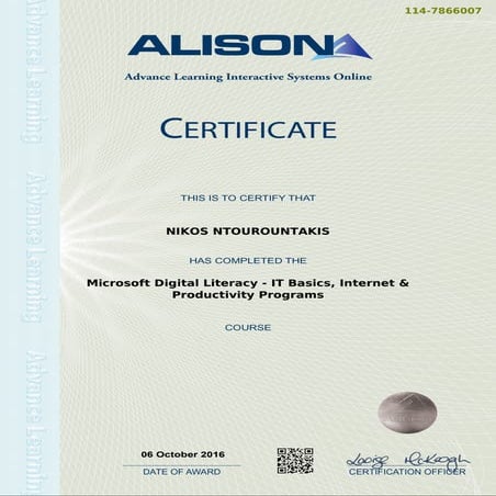 certificate alison | PDF