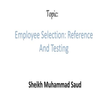 Employee selection
