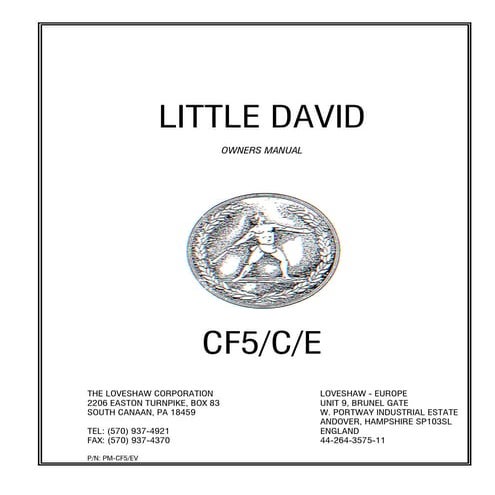 LoveShaw CF5 E Owners Manual