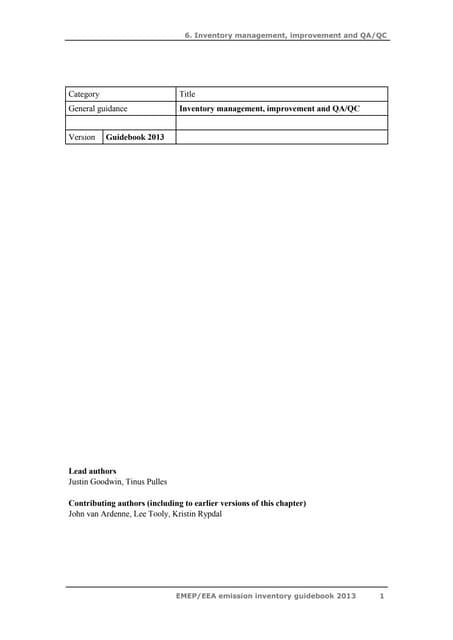 6 Inventory management- improvement and QA QC GB2013