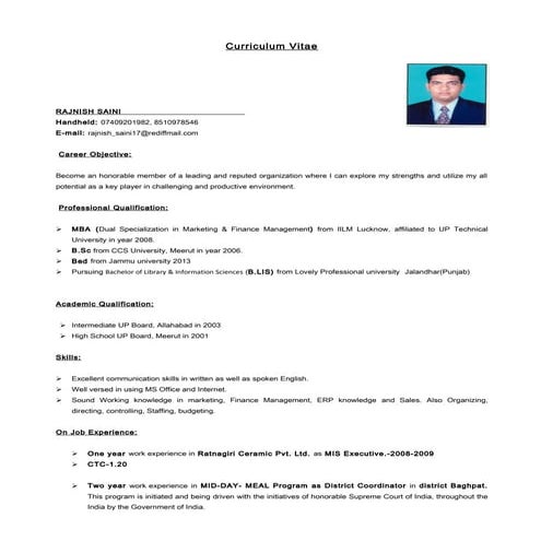 Rajnish Saini Resume