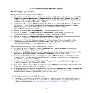 List of publications for Matthias K...