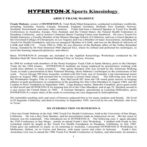HYPERTON-X Sports Applied Kineliology | PDF