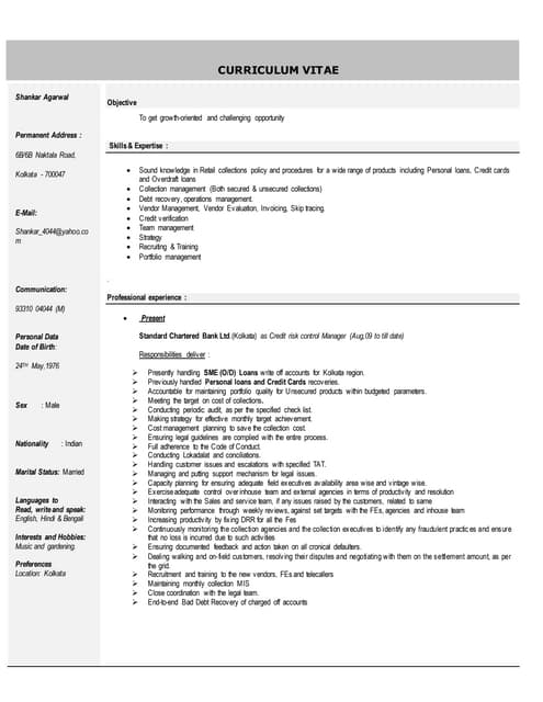 Shankar Agarwal - Resume