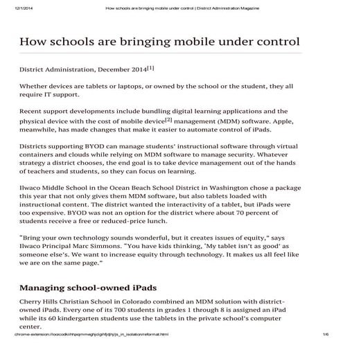 District Administration Magazine - Dec 2014 Feature - Simmons