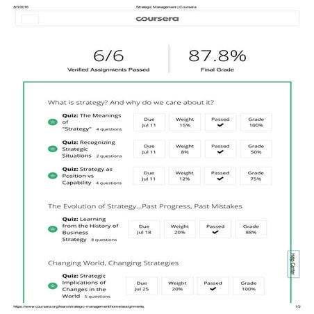 Strategic Management _ Coursera