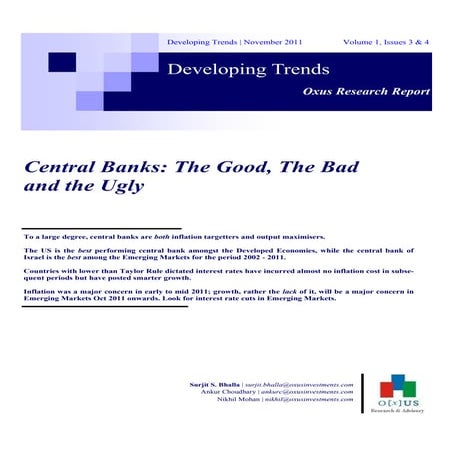Developing Trends - Central Banks - The Good the Bad and the Ugly