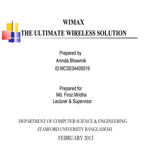 WIMAX THE ULTIMATE BROADBAND SOLUTION