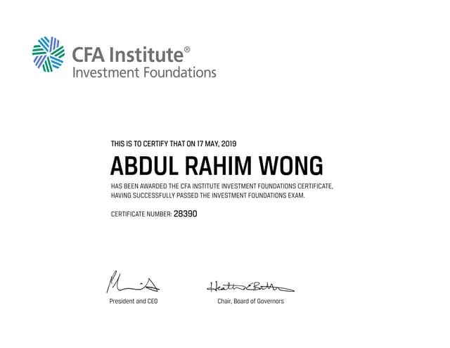 CFA certificate pdf CFA certificate pdf
