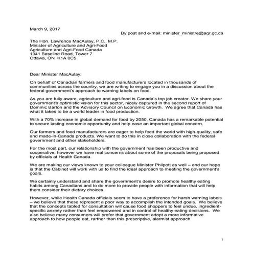 March 2017_Consumer products Canada_min of ag agri-food_labels