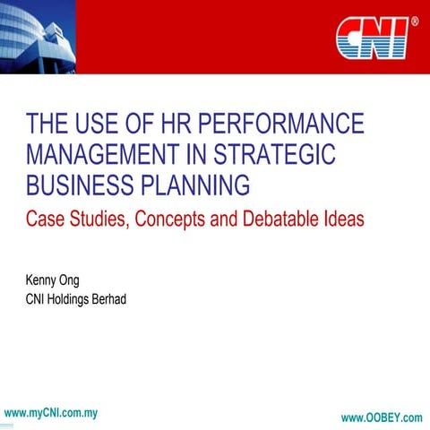 The Use Of HR Performance Management Measurement in Strategic Business Planning