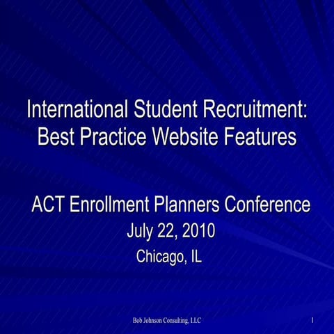 International Student Recruitment: Best Practice Website Features