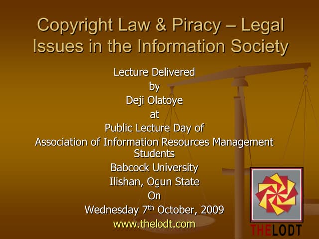 Copyright Law & Piracy in Nigeria
