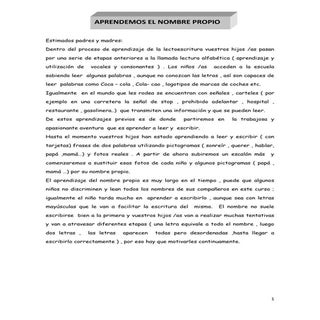 Como aprender el nombre propio padres