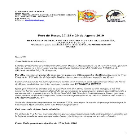 convocatoria desafio i final roses 2010