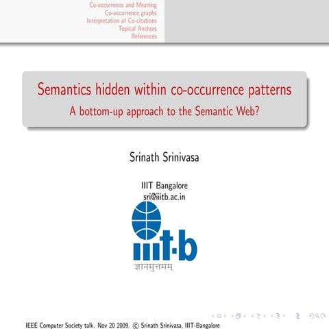 Semantics hidden within co-occurrence patterns