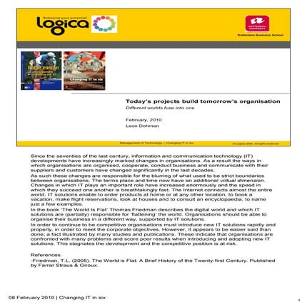 Today's projects build tomorrow's organisation