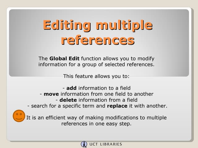 Editing Multiple References