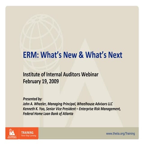 ERM: What's New & What's Next