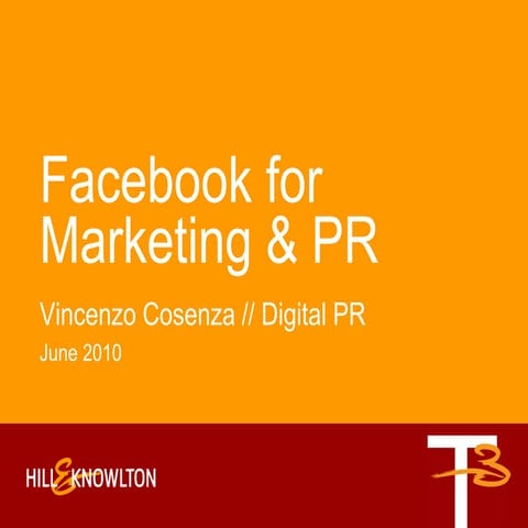 Facebook For Marketing And Public Relations