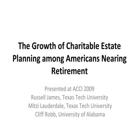 The Growth of Charitable Estate Planning