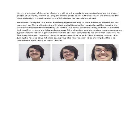 Charlotte's photo's for the poster