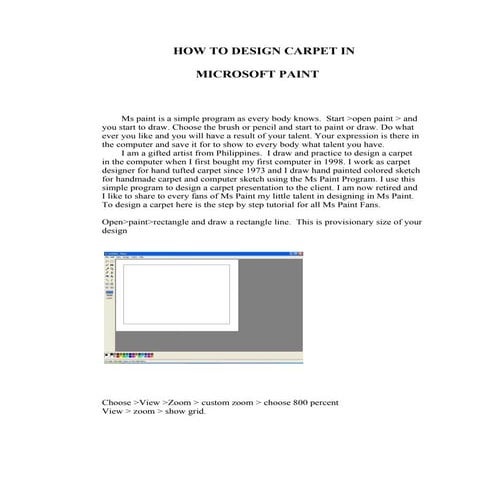 how to design carpet in ms paint | DOC