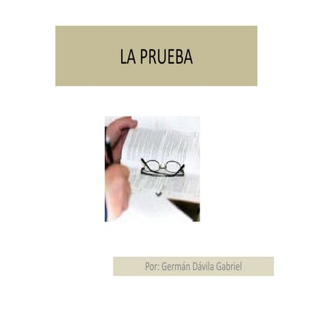 La Prueba en Derecho Penal