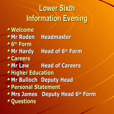 C:\Fakepath\Lower Sixth Information Evening 2010