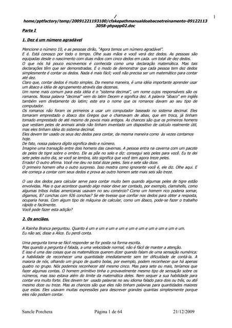 Manual do abaco e Treinamento