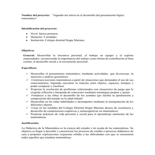 proyectos matematicas 