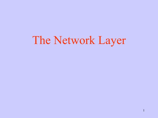 Network Layer,Computer Networks