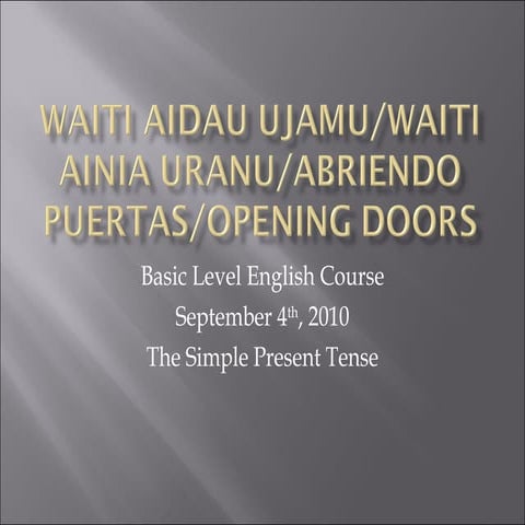 Fifth Class - The Simple Present Tense