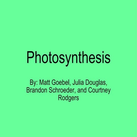 Photosynthesis