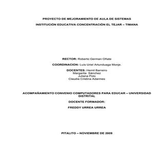 Proyecto de Mejoramiento de Aula IE...