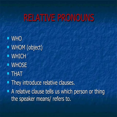 RELATIVE CLAUSES