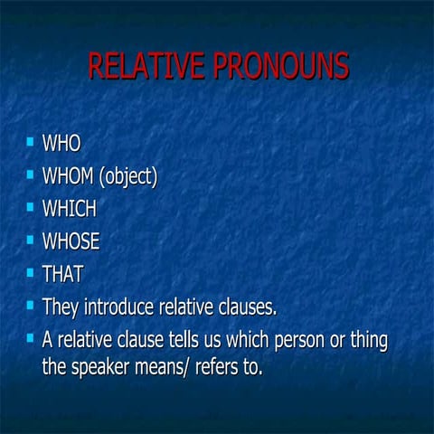 RELATIVE CLAUSES