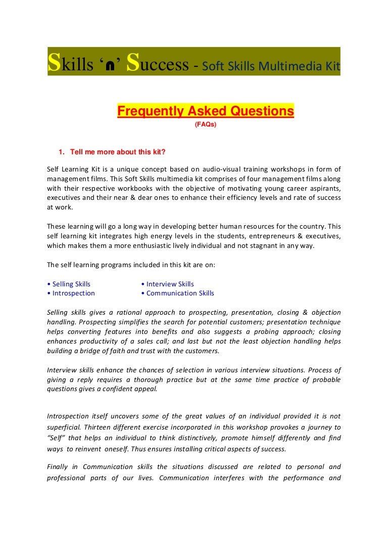 soft skills multimedia kit faq s