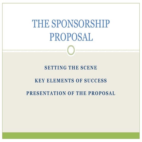 The Sponsorship Proposal 