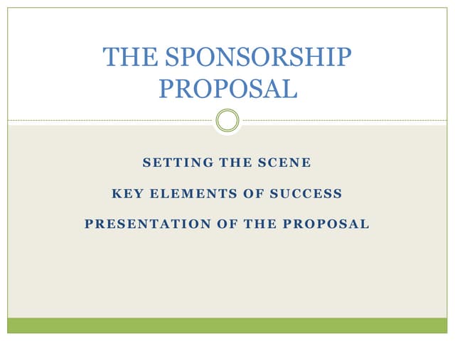 The Sponsorship Proposal 